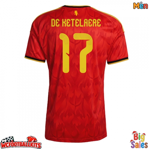 Belgium Charles De Ketelaere #17 Replica Home Stadium Shirt World Cup 2026 Short Sleeve